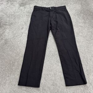DSTLD Stretch Cotton Slim Straight Chino Pants Mens 32x30 Black Flat Front Work